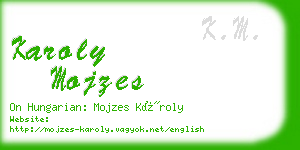 karoly mojzes business card